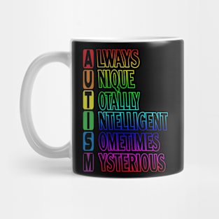 Autism Awareness T-ShirtAutism Abbreviation - Always Unique Totally Intelligent Mug